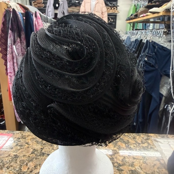 Vintage Christian Dior Chapeaux Black Net Cocktail Hat Paris New York Designer main image 8